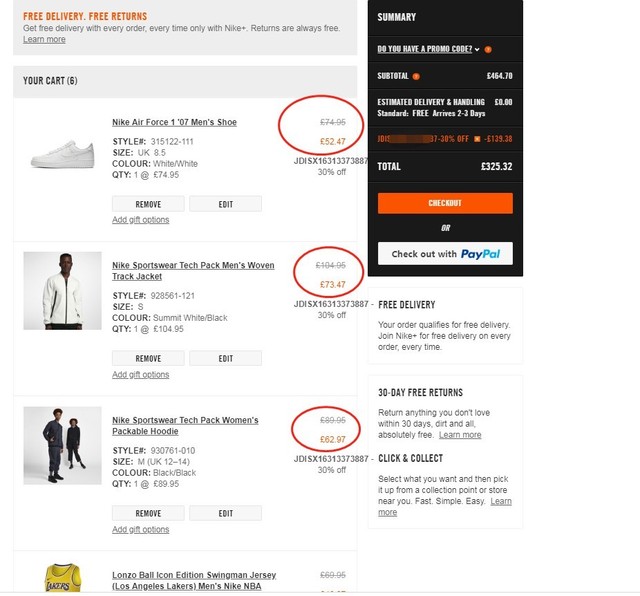 nike 30 off promo code