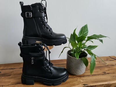 Ankle Cleated Biker Boots Shoes | eBay