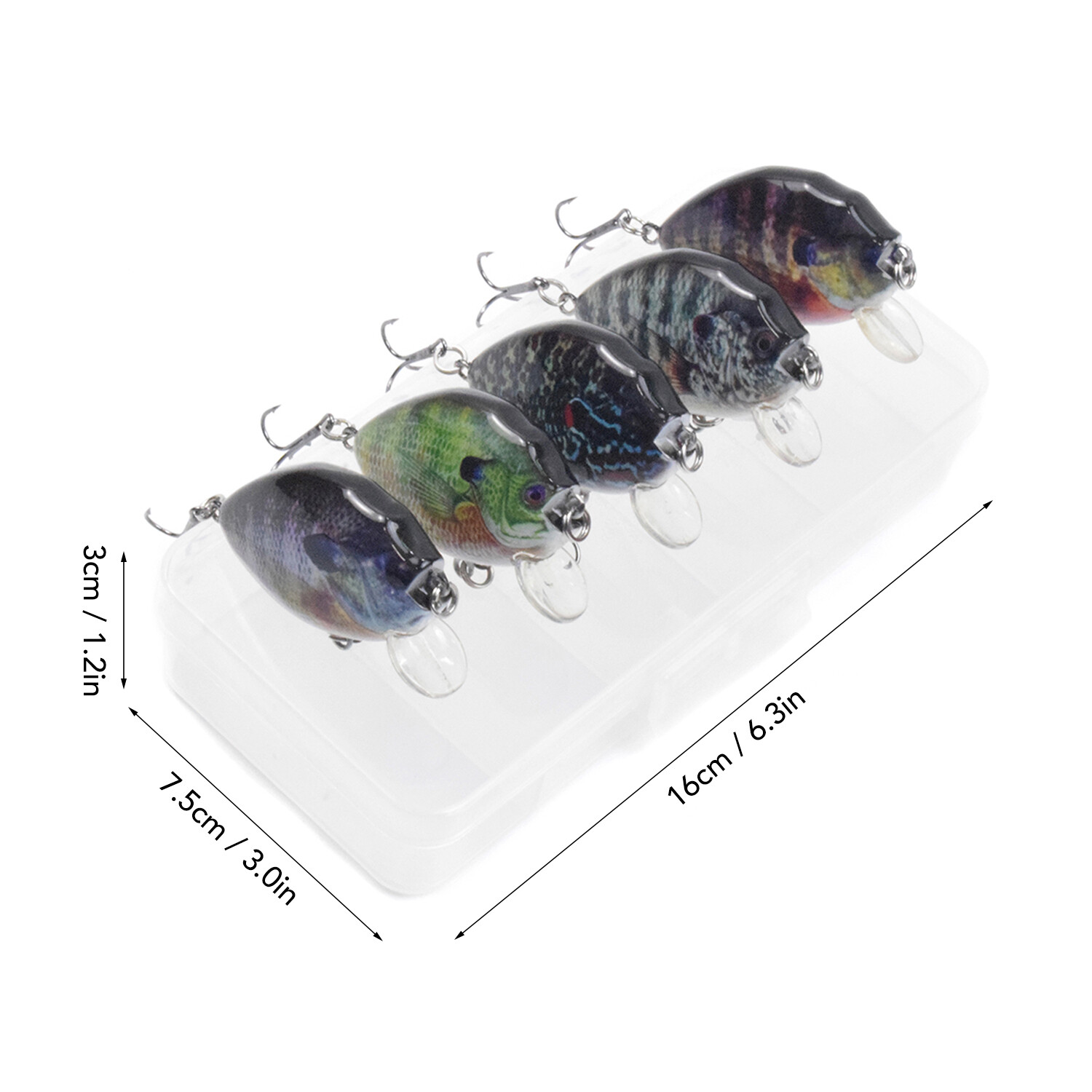 Lixada 6cm 15g 5PCS Fishing Lures With Barbed Treble Hooks Fishing Accessories - Image 2