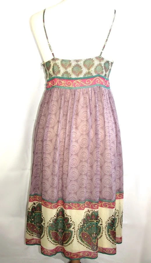 Derhy - Dress Fittings Female Silk Multicolored & Beads T S 36 - Excellent Mint - Image 2 of 4