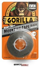 Image of Gorilla Glue Heavy Duty Mounting Tape Double Sided Weatherproof Black - 3044201