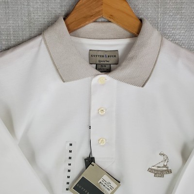 VTG CUTTER BUCK x PINEHURST Deadstock Size Medium White Cotton/Nylon Polo Shirt