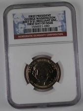 NGC (US 2007- D) ONE DOLLAR (JOHN ADAMS) --BRILLIANT UNC--