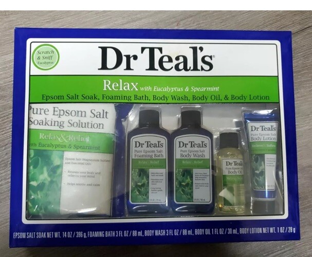 New-Dr Teal's Relax with Eucalyptus & Spearmint 5-Piece Bath