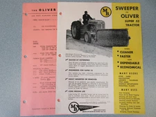 Oliver MB Sweeper for Super 55 Tractor Brochure 2 Page w/Prices