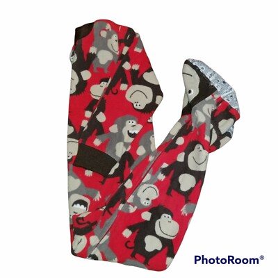 Carters Size 2T Monkey Gorilla Print Full Zipper Skid Resistant Foot Pajamas