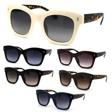 Womens Thick Plastic Horn Boyfriend Style Hipster Sunglasses