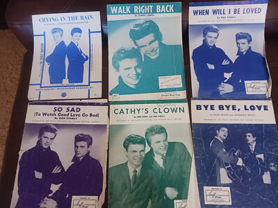 Five  Vintage Smash Hit Music/Lyric Songbook of the Everly Brothers