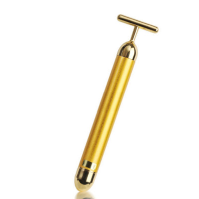 Gold Vibration Slimming Face Beauty Bar Firming Facial Roller Lift Skin Massager