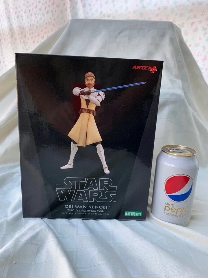 NUEVO Kotobukiya Star Wars The Clone Wars Obi Wan Kenobi ArtFX+ Estatua Vendedor de EE. UU. Foto 2 de 4