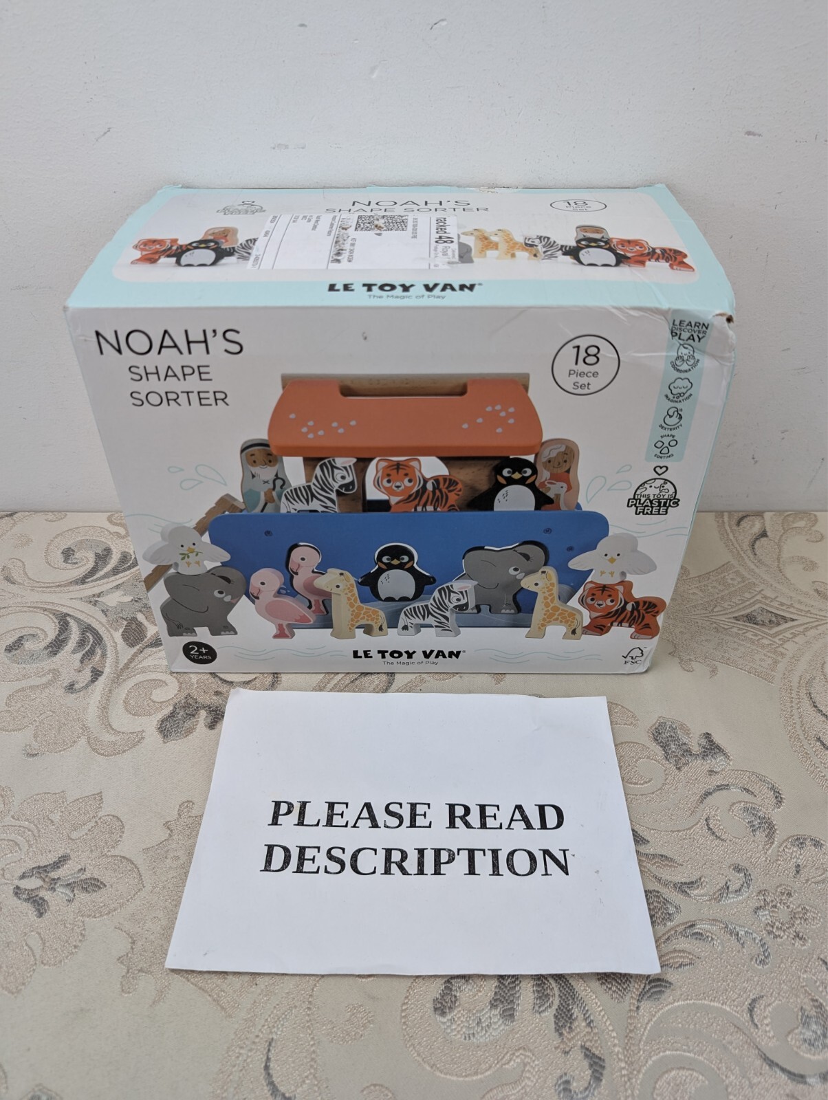 Le Toy Van TV212 Noah's Shape Sorter, Educational Puzzle Sensory Baby Toy (READ)