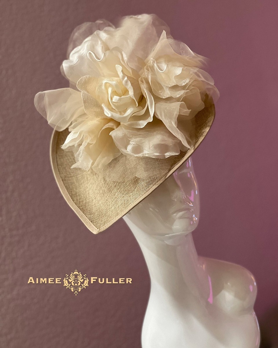 Mauve Dusty Ombre Cream Rose Tan Beige Kentucky Derby Hat  display picture 1