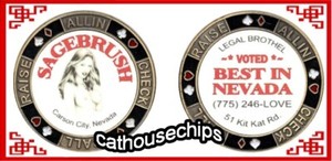 Sagebrush Ranch Mound House NV Legal Brothel Whore House Cat House Brass Coin.
