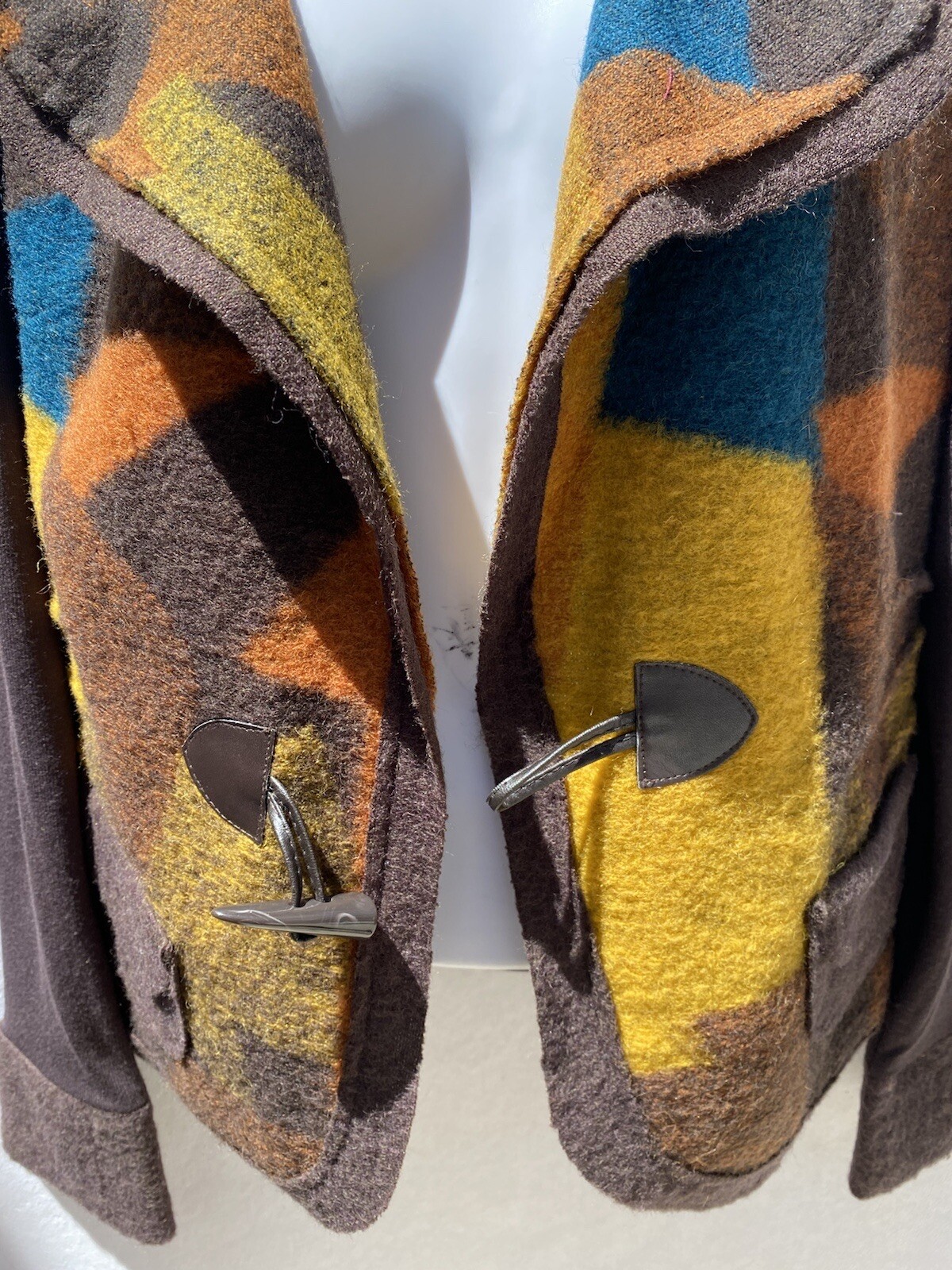 Insight patchwork wool blend  brown multicolor bl… - image 2