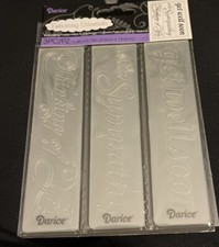 Darice Embossing Essentials Borders Sentiment 3 pack Sympathy Get Well Thinking