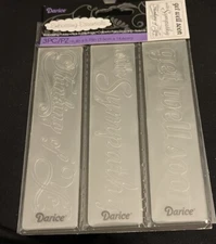 Darice Embossing Essentials Borders Sentiment 3 pack Sympathy Get Well Thinking