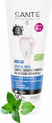 SANTE Dental MED Zahngel Sensitiv Vitamin B12 ohne Natriumfluorid, Xylit