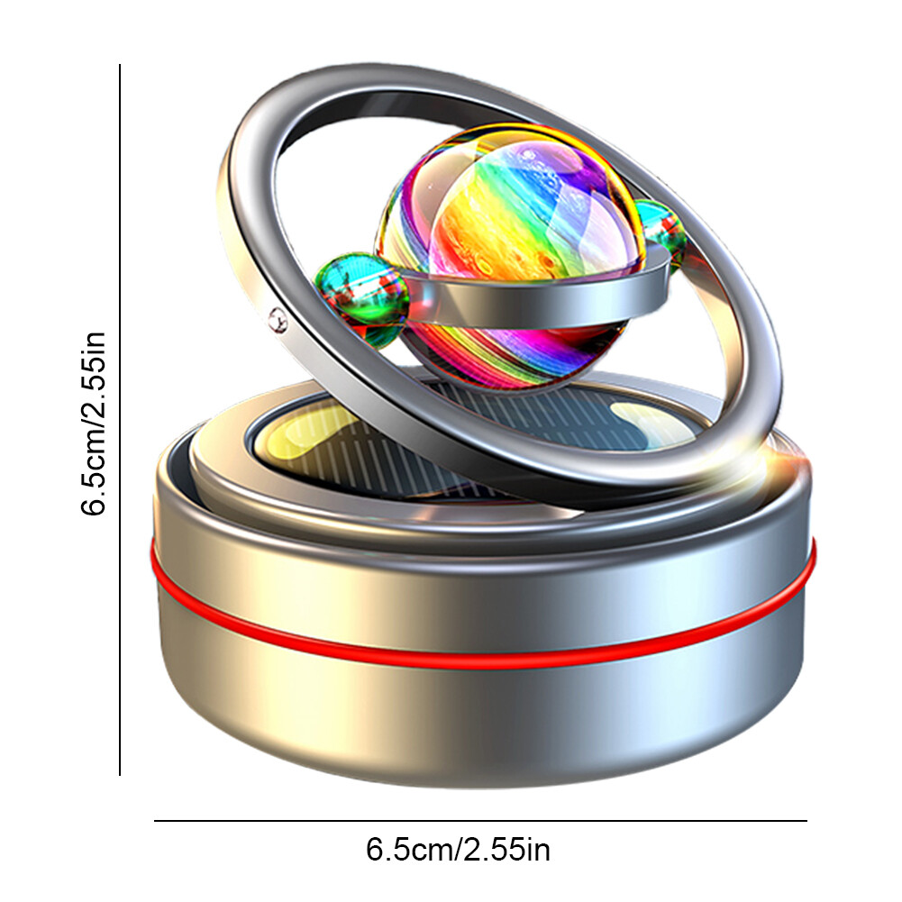 Solar Rotating Car Air Freshener Double Ring Air Aromatherapy (Silver Star) eBay