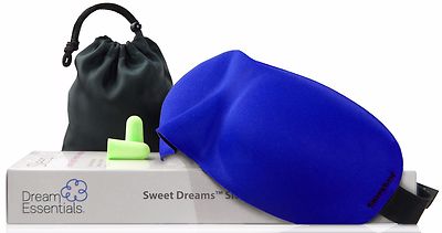 Dream Essentials Sweet Dreams Sleep Mask w/Carry Pouch and Earplugs - Royal Blue