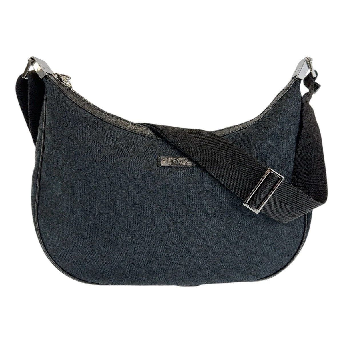 GUCCI 122790 Sac à bandoulière diagonale noir noir argent matériel GG toile GG