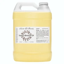 Sweet almond oil organic pure 100% pure unrefined cold pressed 7 lb bulk non gmo