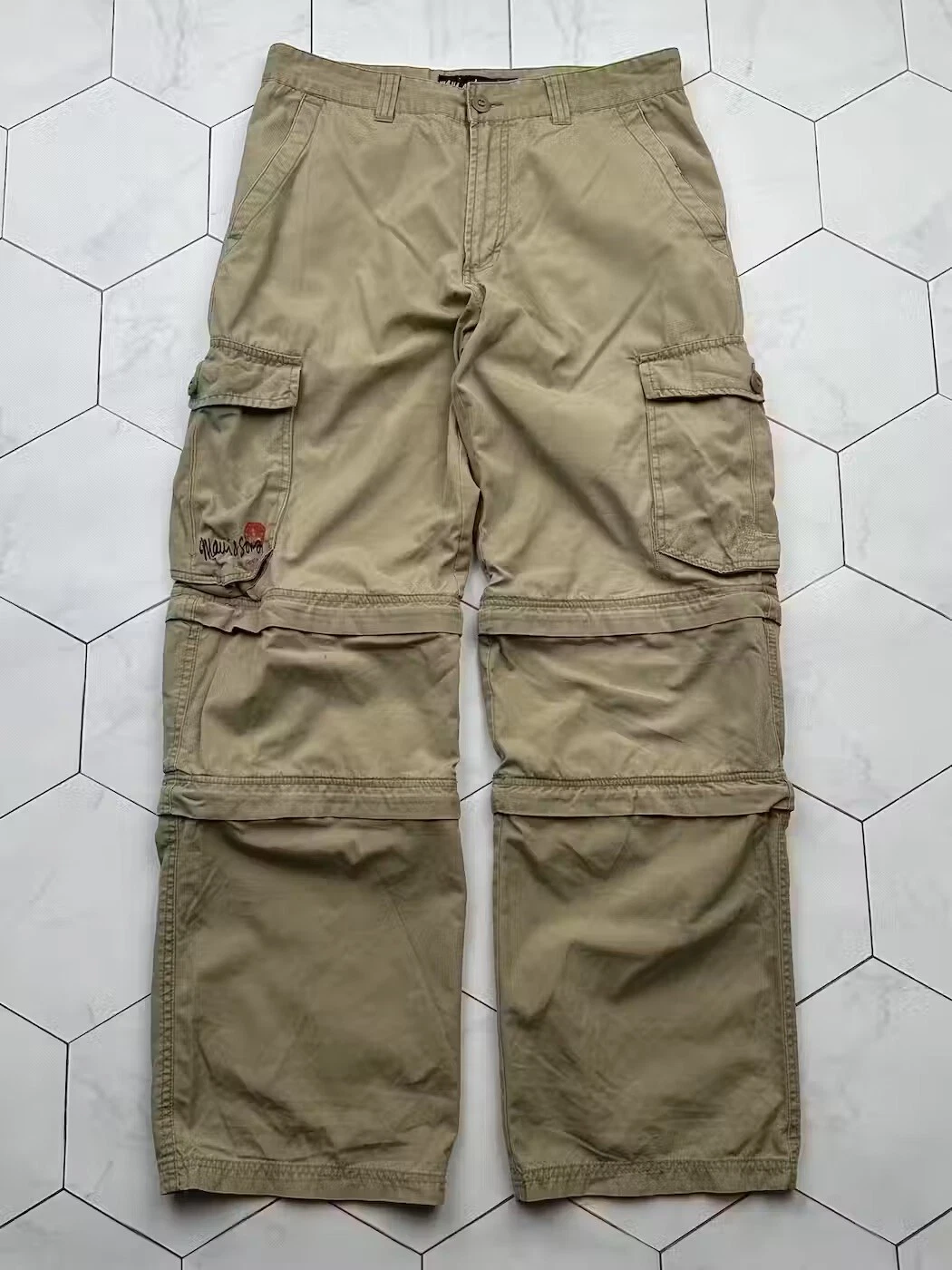 Vintage Men's Cargo Convertible Zip Off Pants Utility Hiking Outdoor Trousers