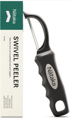 Edelstahl drehbarer Schäler 18 cm breiter Griff integrierter Fleckenentferner