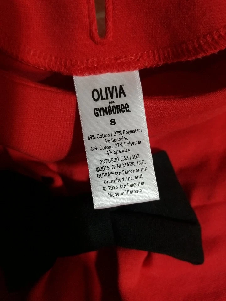 Olivia for Gymboree Sz 8 Girls Ponte Red Cap Sleeve Black Bow Dress - Image 3 of 4