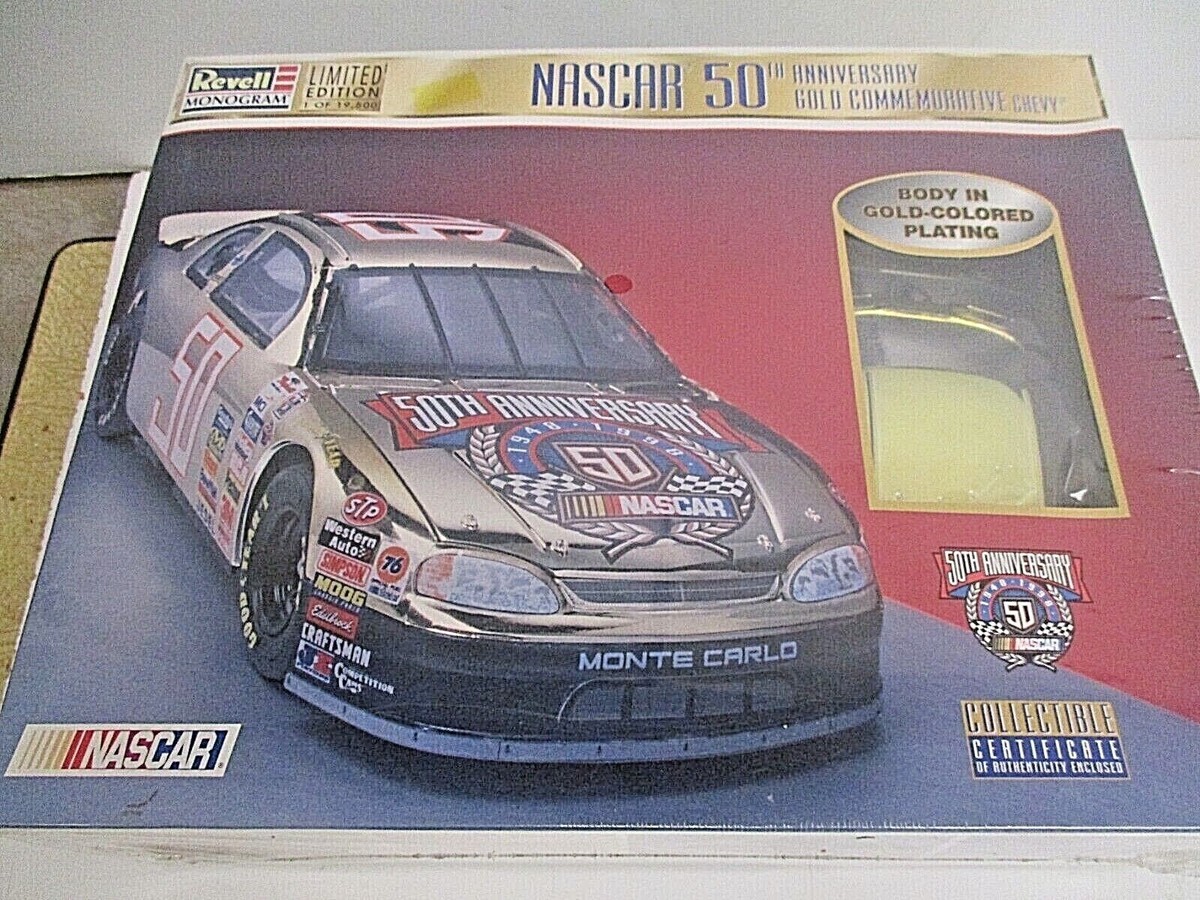 Revell NASCAR 50th Anniversary Gold Chevy Model Kit - 1/24 Scale Collectible