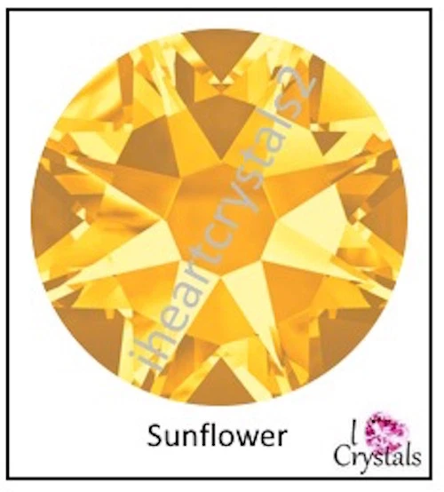 Girasol Amarillo 9ss 2.5mm 2058 IHC Cristal Austriaco Estrás Plano 144 piezas Foto 3 de 4