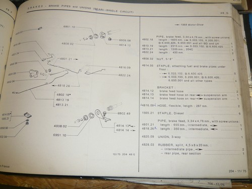 Peugeot 202, 203, 304 , J7,  Bremsschlauch hintenLänge 290mm, 4816.09 - Bild 2 von 3