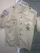 Boy Scout BSA UNIFORM Tan SHIRT Youth Large Short Sleeve O52