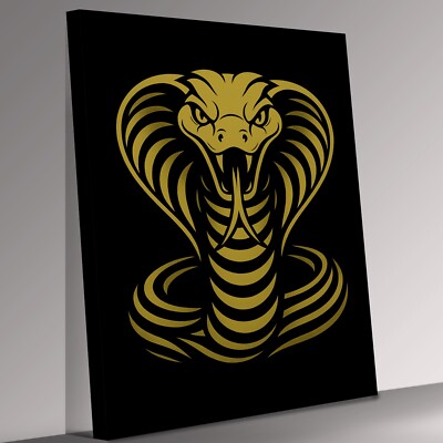 Goldkobra Schlange Leinwandbild Wandbild Bild 