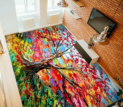 3D Red Tree PKE3706 Floor WallPaper Murals Wallpaper Mural Print Bea