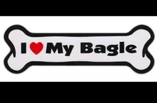 Dog Bone Shaped Car Magnets: I LOVE MY BAGLE (BASSET HOUND BEAGLE) Cute Gift NEW