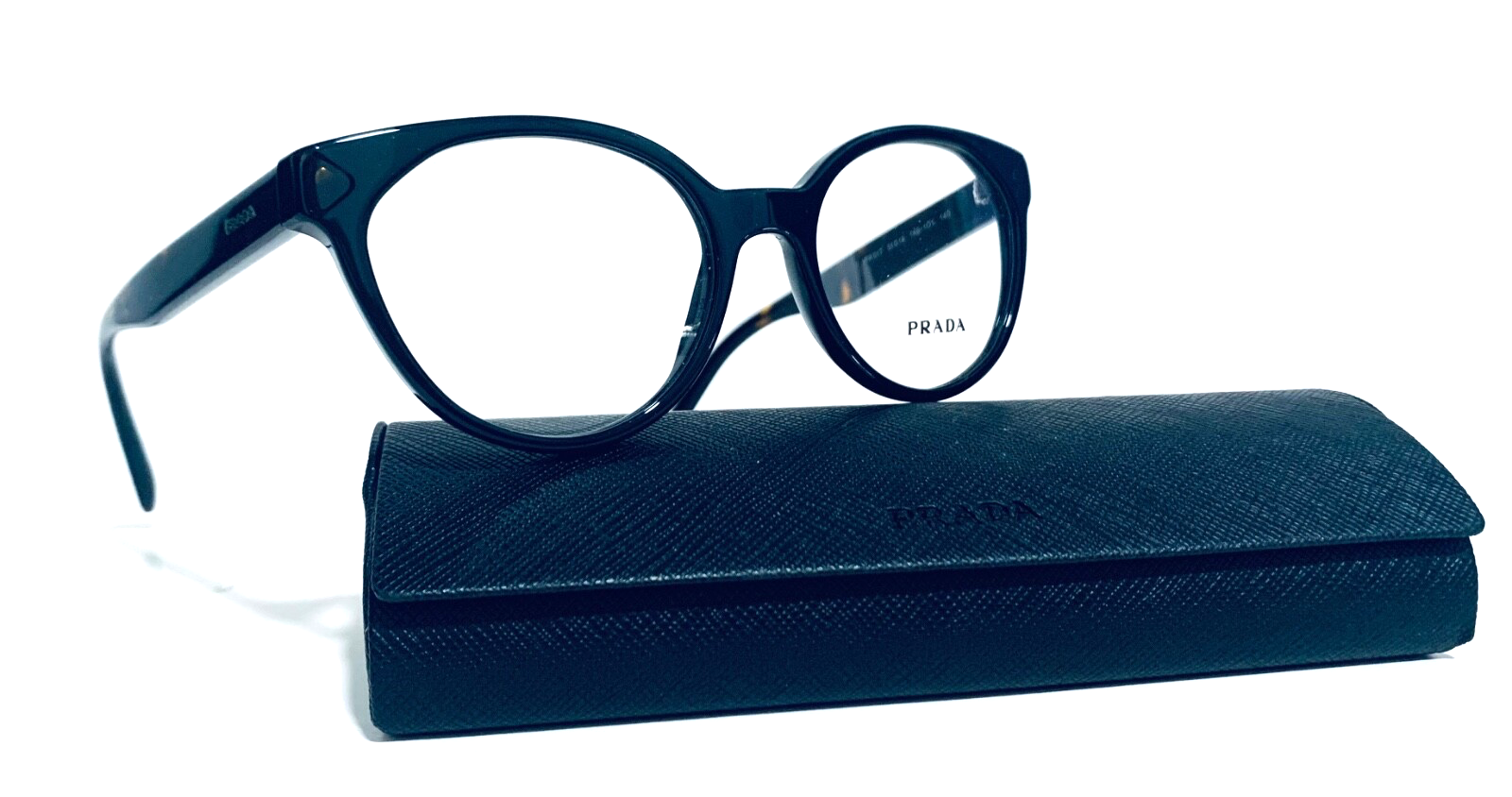 Prada VPR01T Black Havana Cat Eye Eyeglasses 51-18-140 Italy