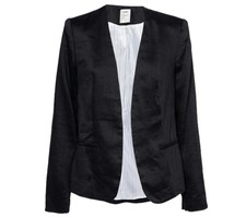 L’agence Blazer Linen Blend Sz 4 Black Open Front Pockets Lined Business Resort