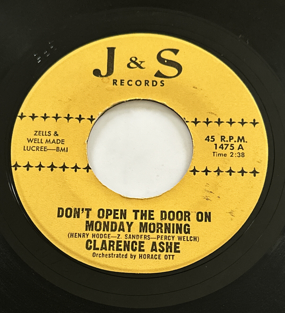 Clarence Ashe - Don't Open Your Door On Monday Morning 7” Northern Soul / RnB 