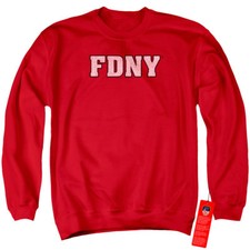 FDNY Sweatshirt New York Fire Dept Logo Red Pullover