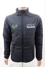 Fox Racing Mens Puffer Quilted Coat Jacket Size SM Black Kawasaki 