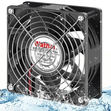 120mm x 38mm 12V DC IP68 Waterproof Exhaust Fan, Dual Ball Bearing, 116 CFM, ...