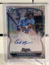 Chandler Simpson MOJO AUTO 2023 Bowman Mega Refractor Autograph Tampa Bay Rays