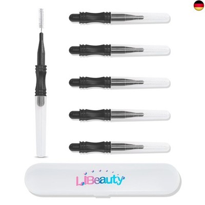 Libeauty Microbrush, 6 Stück Wimpernbürstchen mit Kappe, Augenbrauen Bürste für 