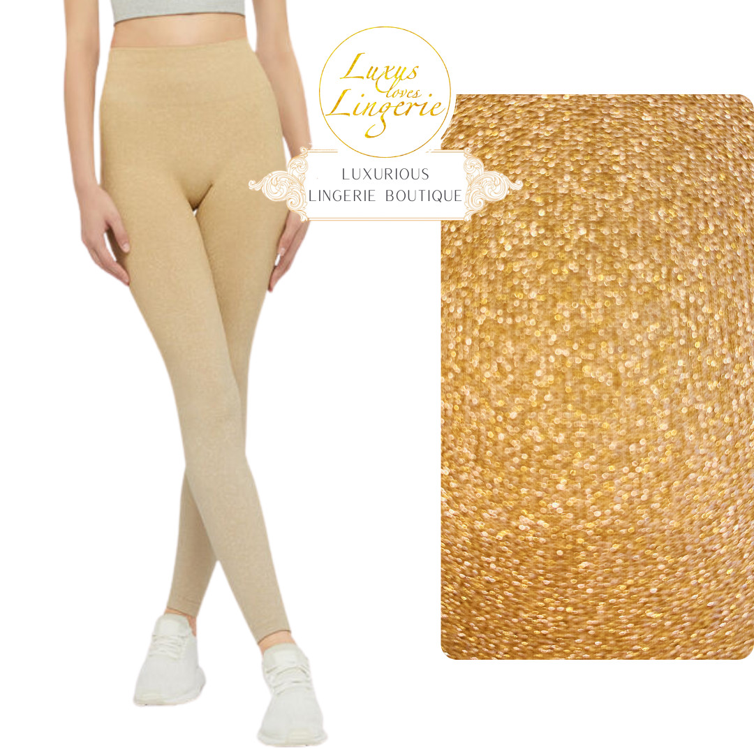 Fading Shine Leggings Wolford S Gold Shine Gold Elastic Pants Glitter Gradient