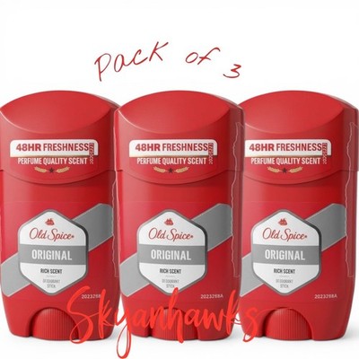3 Packs Old Spice Original Rich Scent Deodorant Stick Original 1.7oz/50 ml each