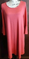 Gap Sweater Dress Scoop Neck Ruffle Sleeve Size Large knee Length feminine pink