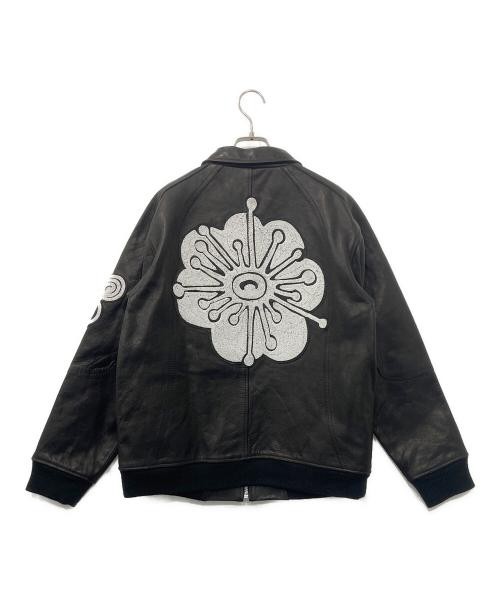 Beaded Leather Flight Jacket/Hand Embroidered Pat… - image 2