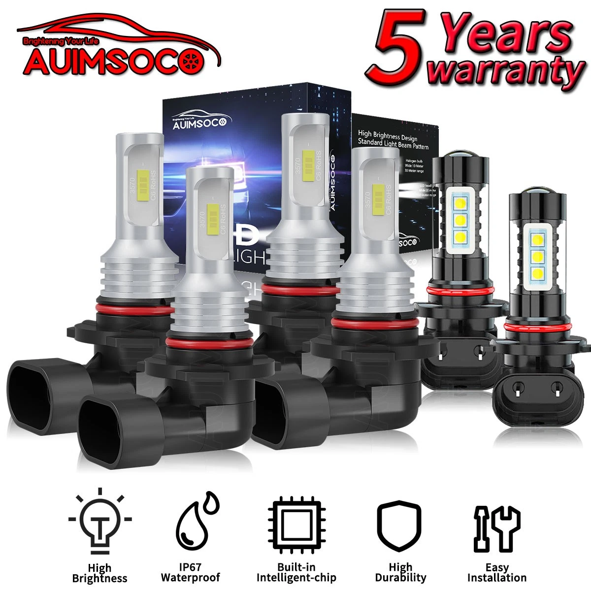 For Chevrolet Avalanche 1500 2002-2006 LED Headlight Hi/Lo Beam Fog Light Bulbs