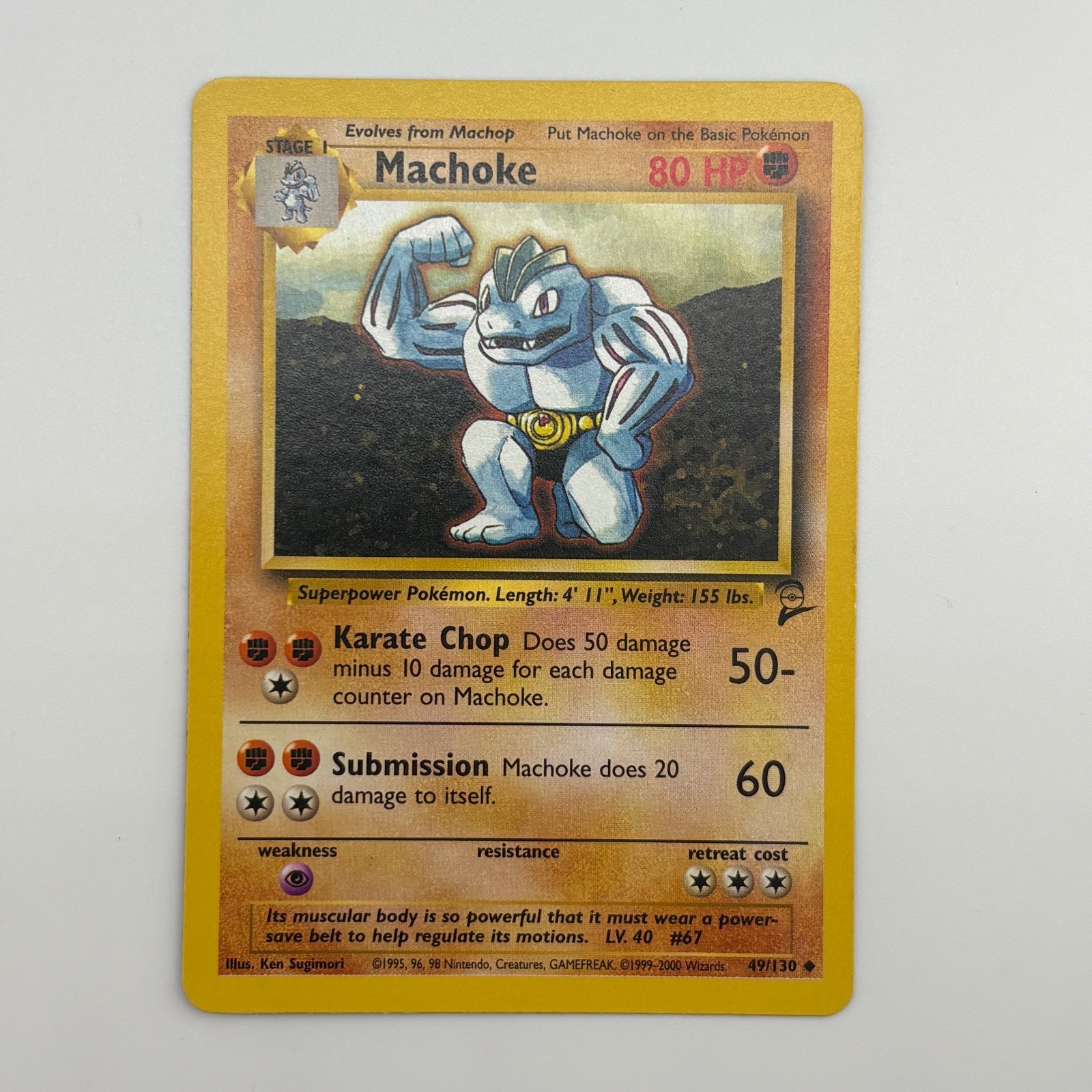 Machoke 49/130 UC Base Set 2 HP Pokemon