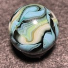 Jabo Marbles-Joker Elite-Striated Sea Green/Black/Sky Blue/Gold Av Swirl(.72") — photo 1